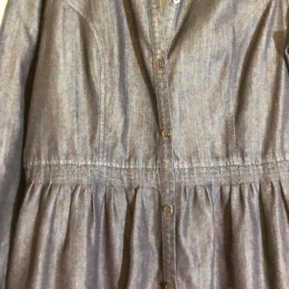 Riotto Denim Long Sleeve Button Front Dark Wash SZ M Belt Missing - Picture 3 of 8